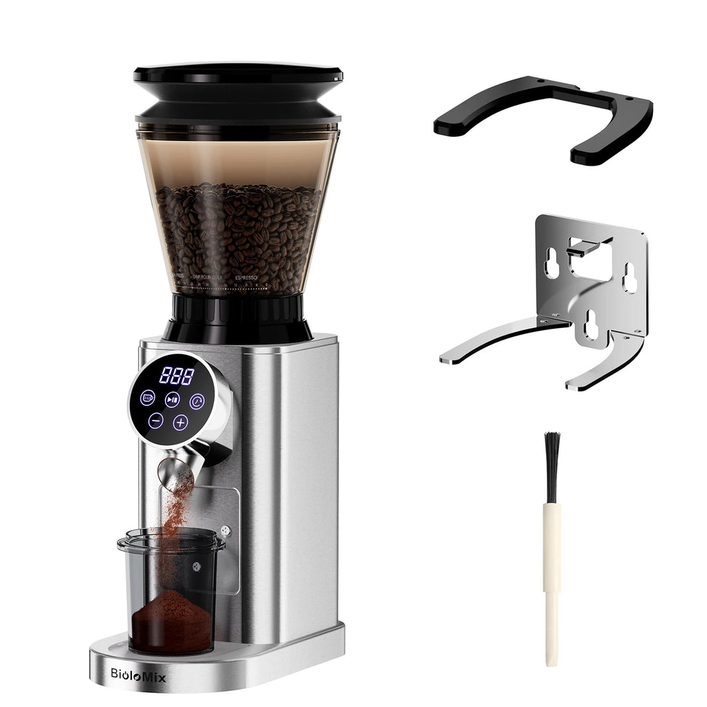 Electric Conical Burr Coffee Grinder, 48 Grind Settings, Removable Holder