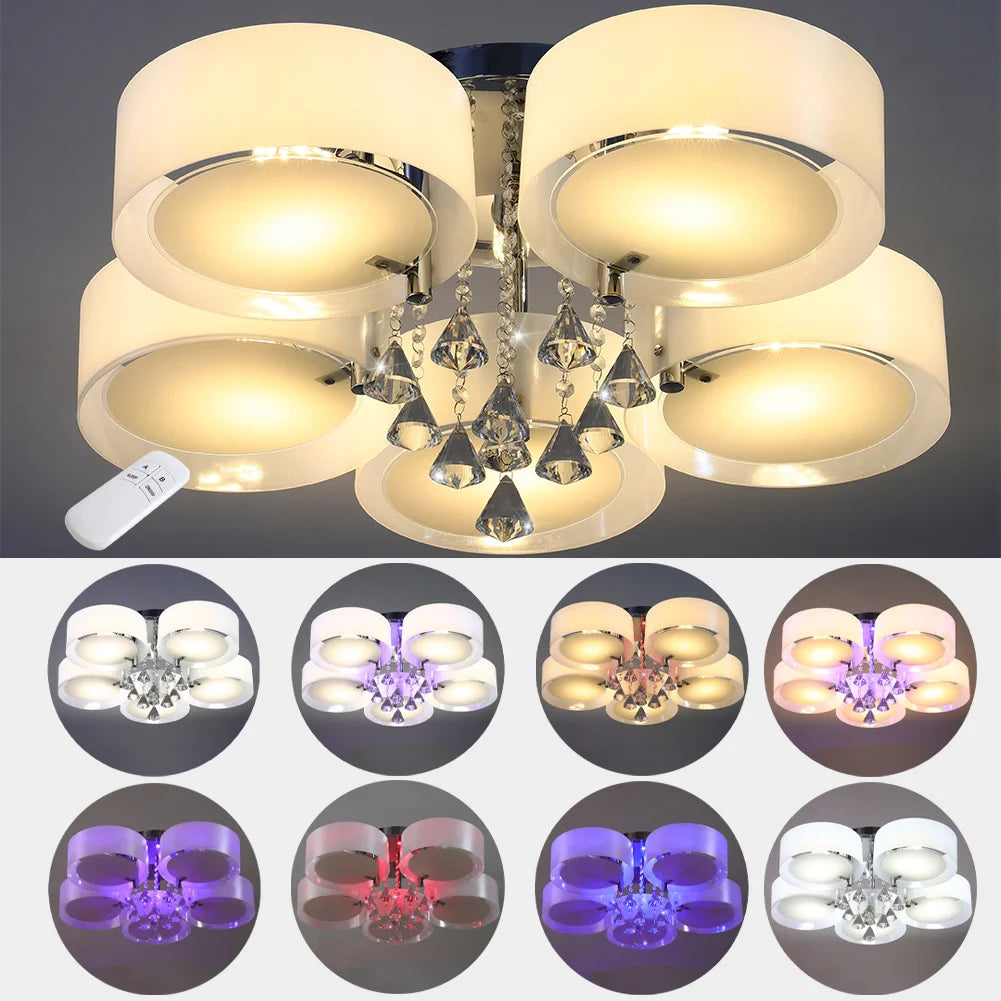 LED Crystal Ceiling Chandelier, 5 or 7 Head
