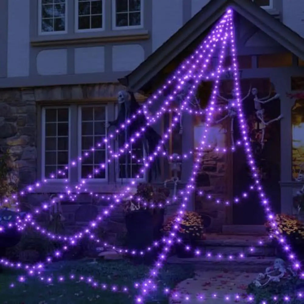 8 Mode Halloween Spider Web Lights, 5m, Waterproof, Luminous