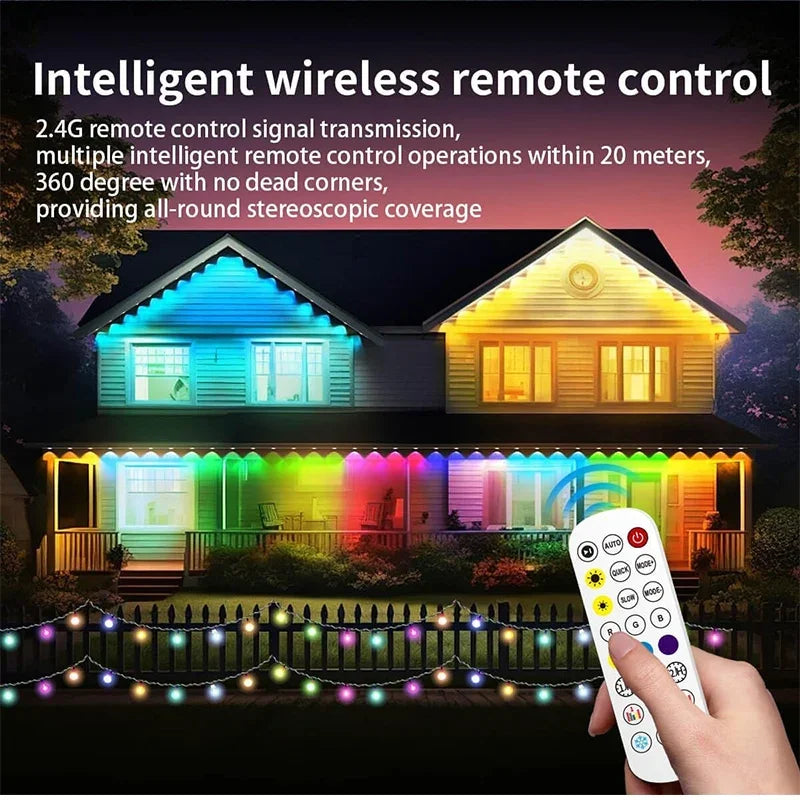 Permanent Outdoor RGB Eaves Lights, Bluetooth, Music Sync, IP67