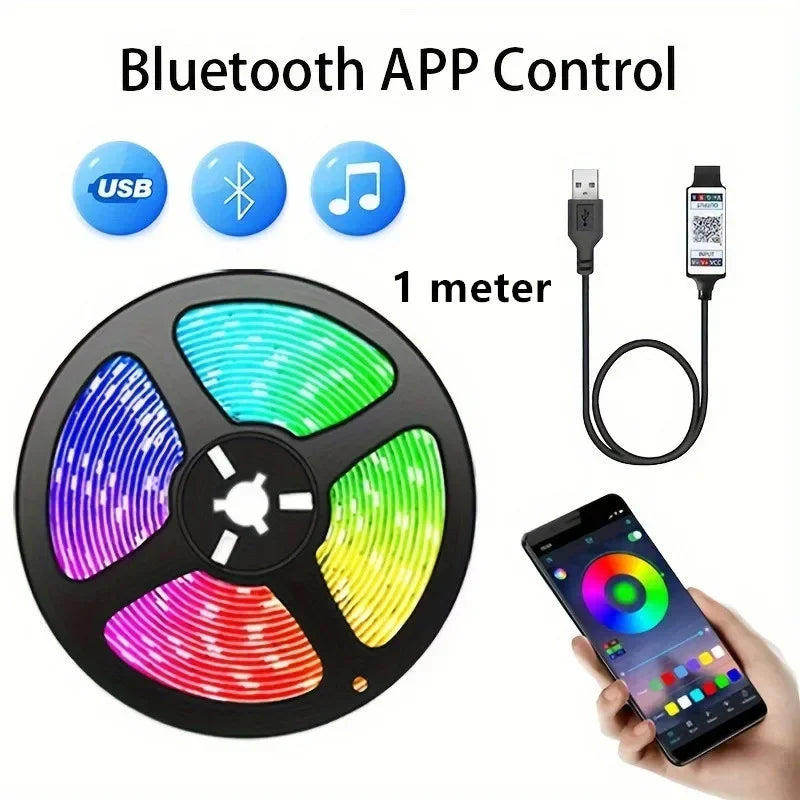 Smart Bluetooth RGB LED Strip Lights, USB App Control