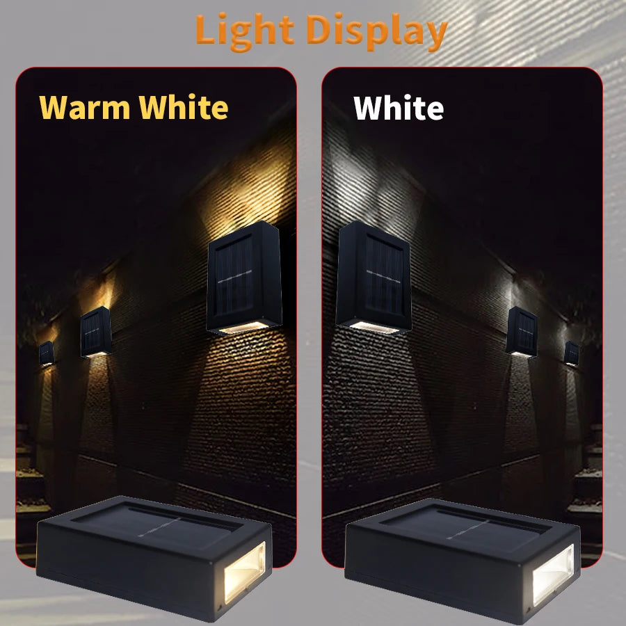 Solar Up and Down Wall Washer Light, Waterproof