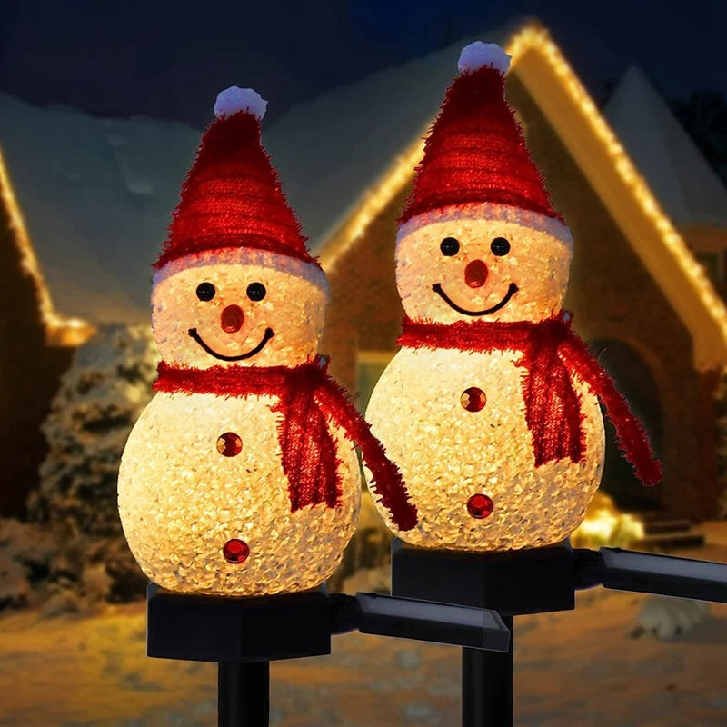 Solar snowman Christmas stake light