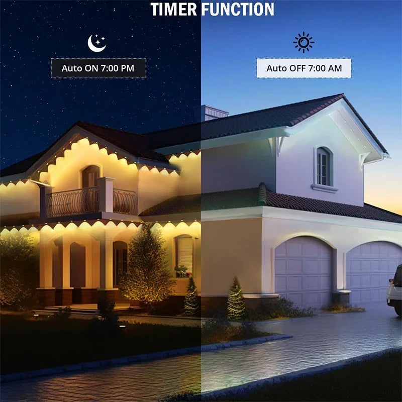 Permanent Outdoor RGB Eaves Lights, Bluetooth, Music Sync, IP67
