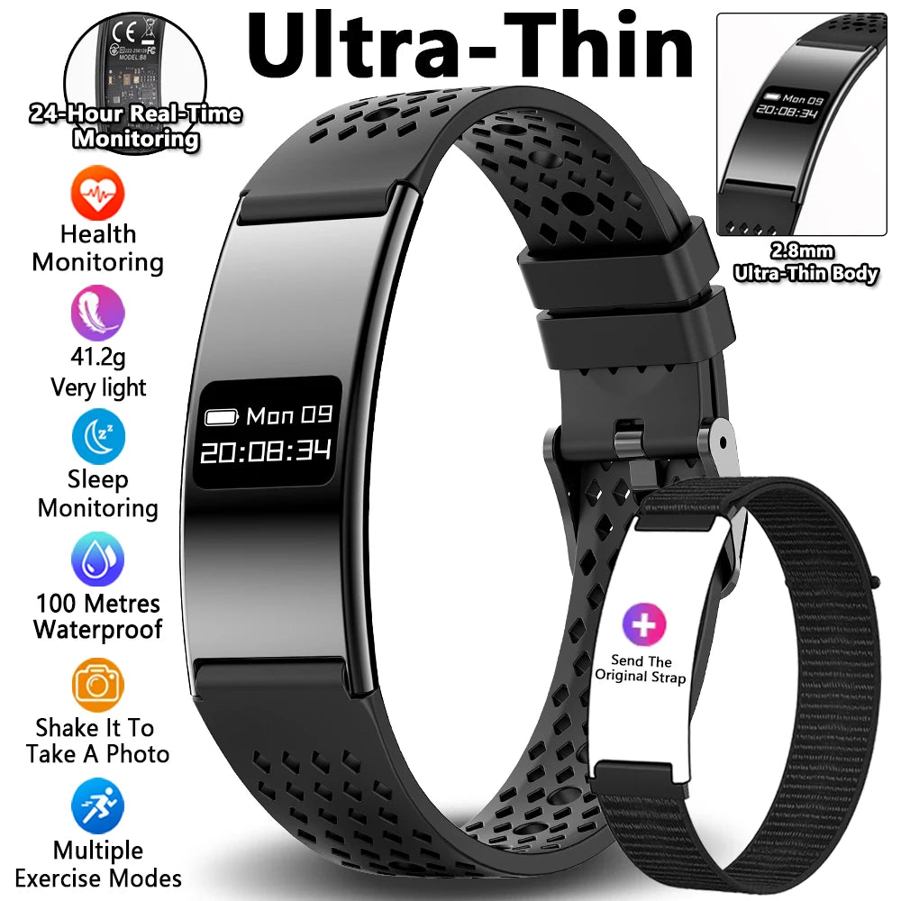 Smart Bracelet with Heart Rate & Sleep Monitor, Waterproof