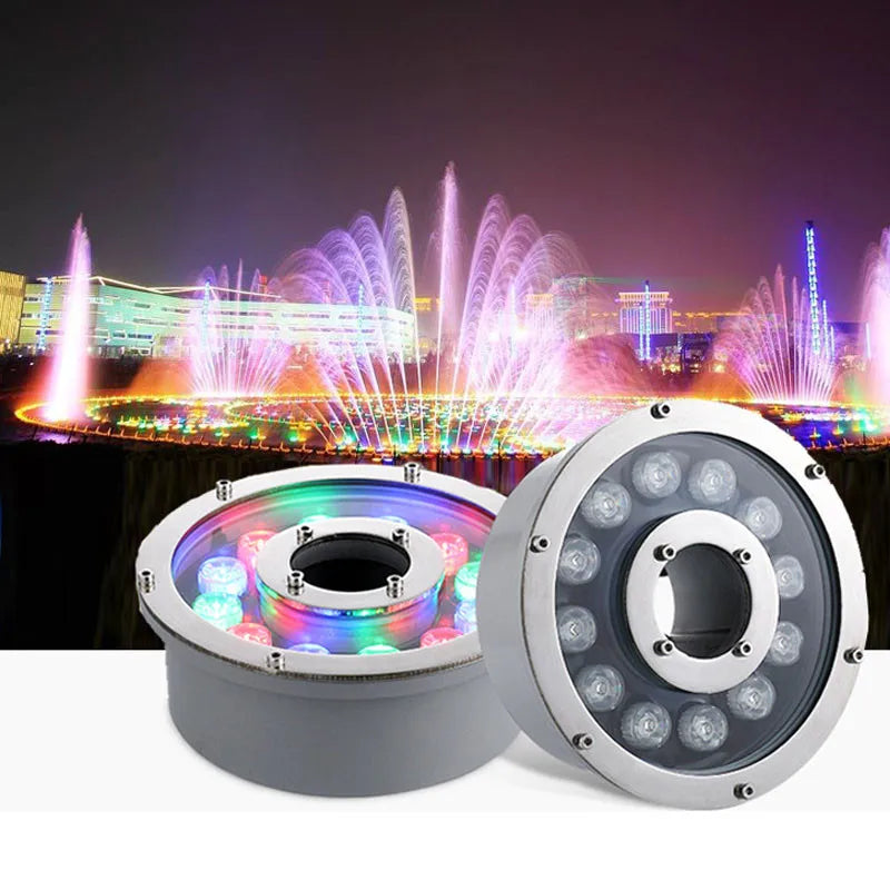 RGB LED Underwater Fountain Light, 12V/24V, IP68, Submersible