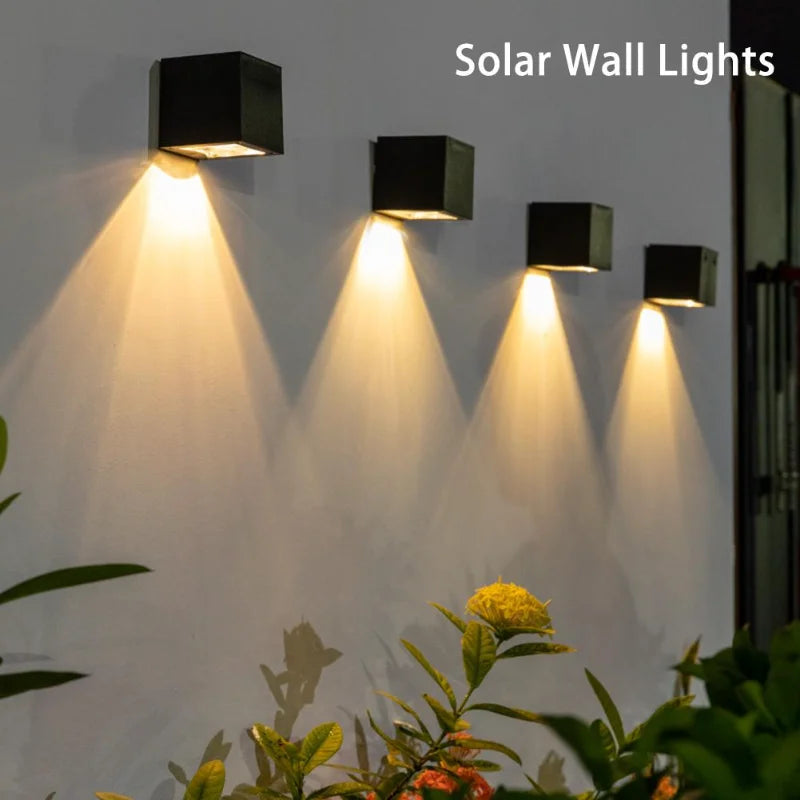 Solar LED square wall lamp