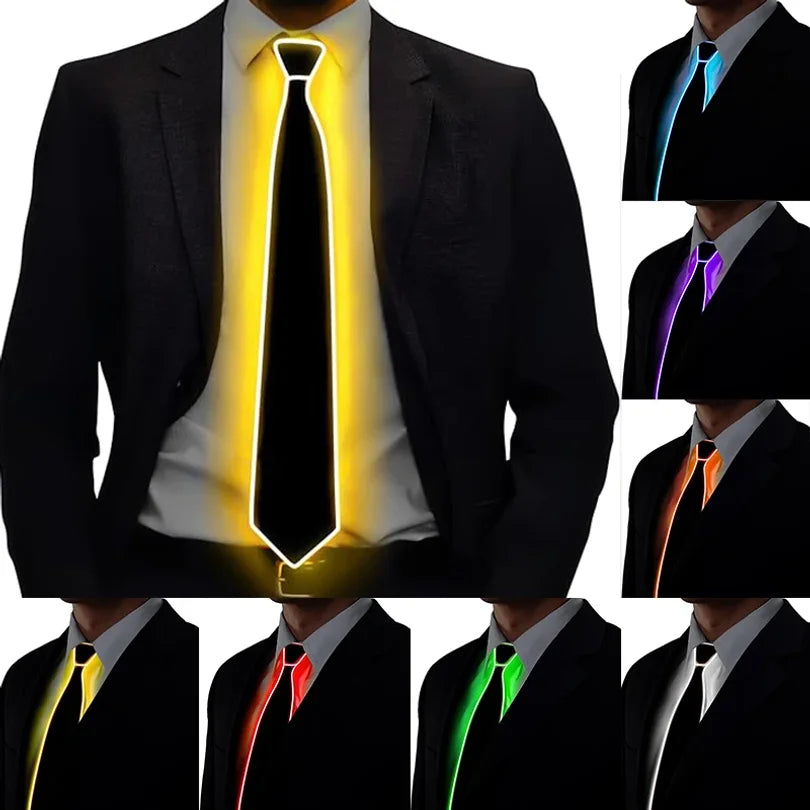 LED Light-Up Necktie, Adjustable Flashing Tie for Parties and Stage Shows