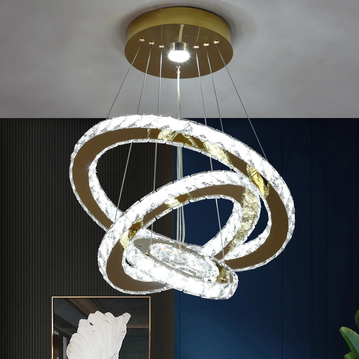 French Luxury Crystal Chandelier, LED Pendant