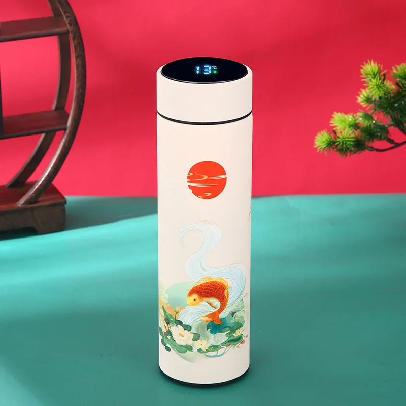 Portable Smart Thermos Flask with Temperature Display and Tea Filter