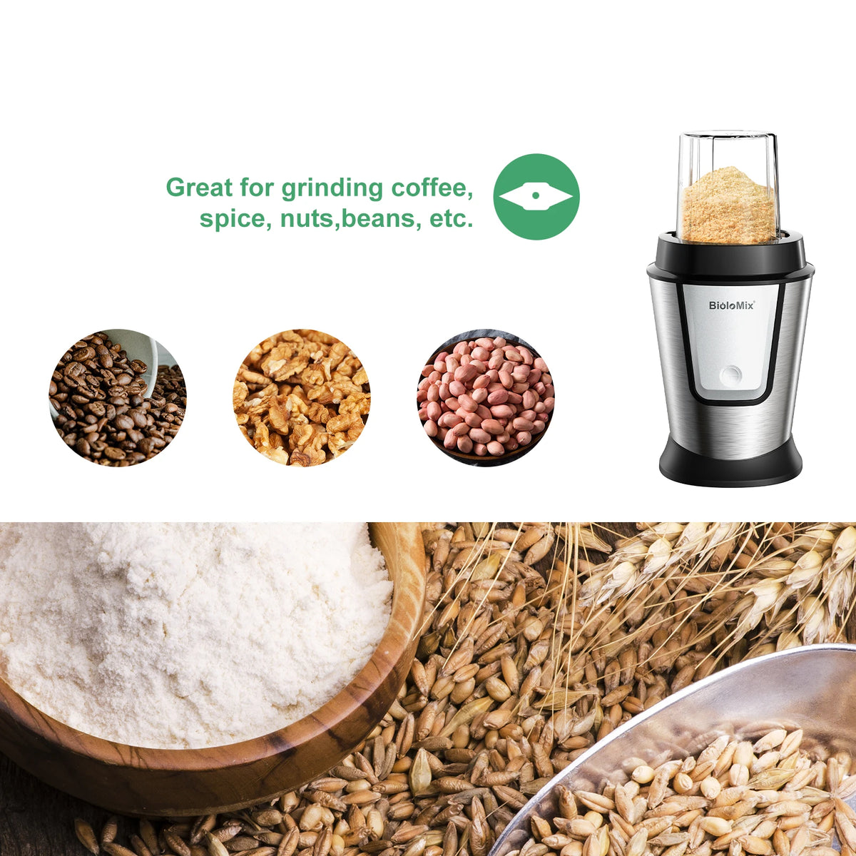 700W 3-in-1 Food Processor, Portable Blender, Chopper and Dry Grinder