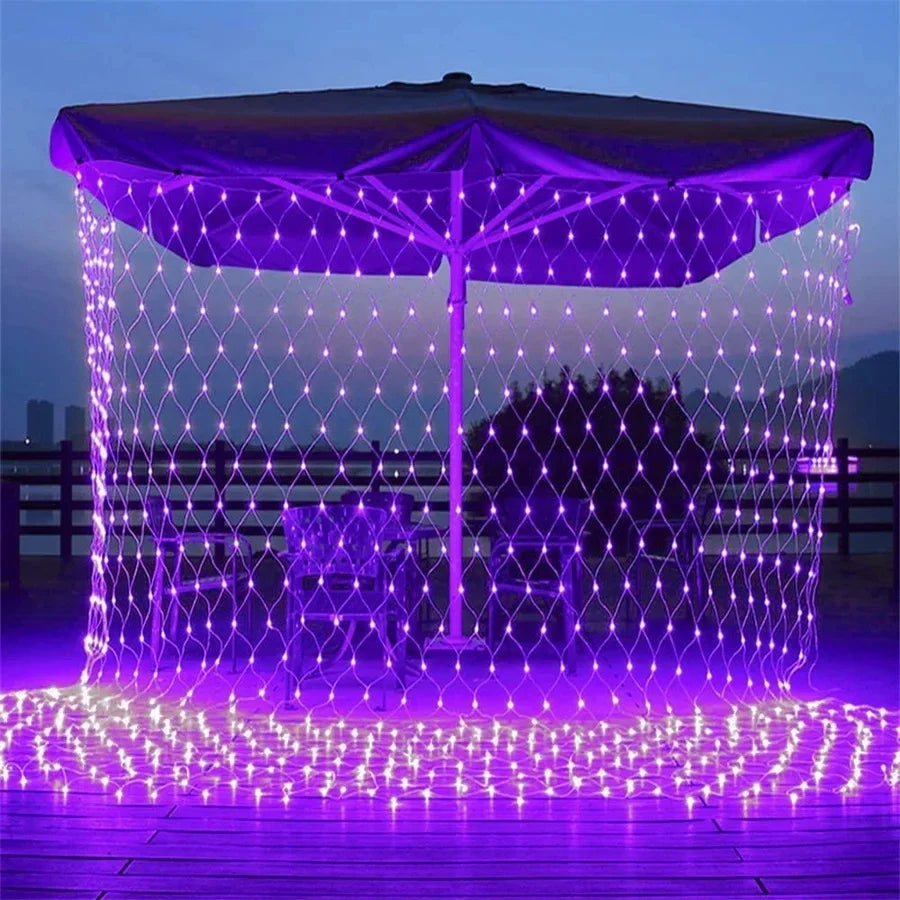 Purple LED Net Fairy Lights, 200cm, Halloween and Christmas