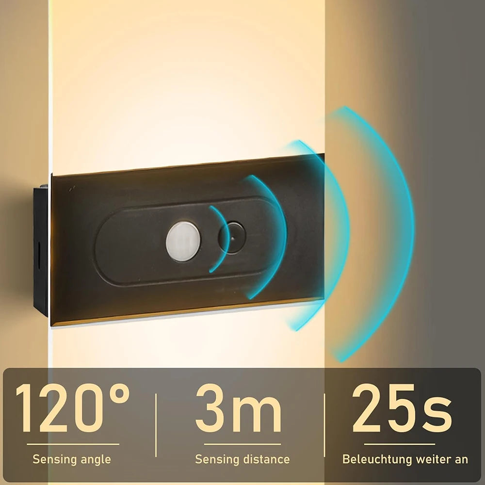 USB Rechargeable Touch and Motion Sensor Wall Lamp, 2 Pack