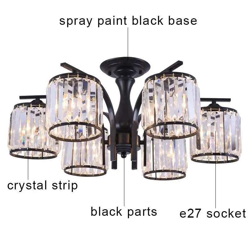 Modern 3/6/8 Light LED Crystal Chandelier