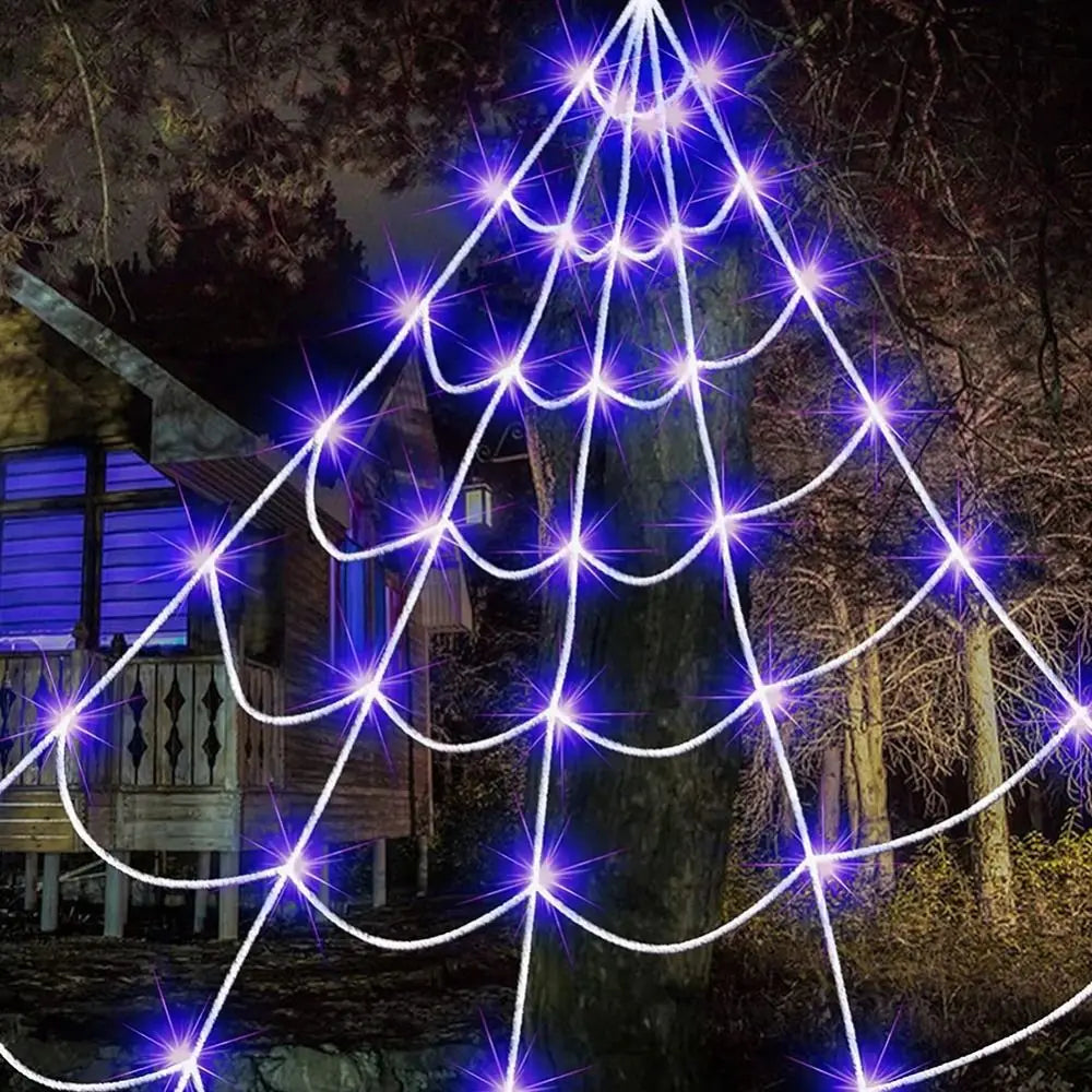 8 Mode Halloween Spider Web Lights, 5m, Waterproof, Luminous
