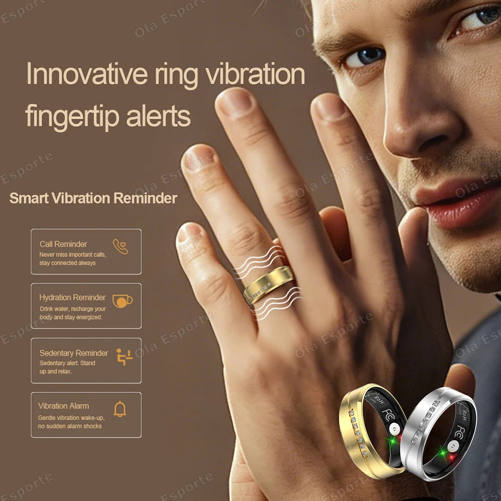 Waterproof Titanium Steel Smart Ring with Bluetooth
