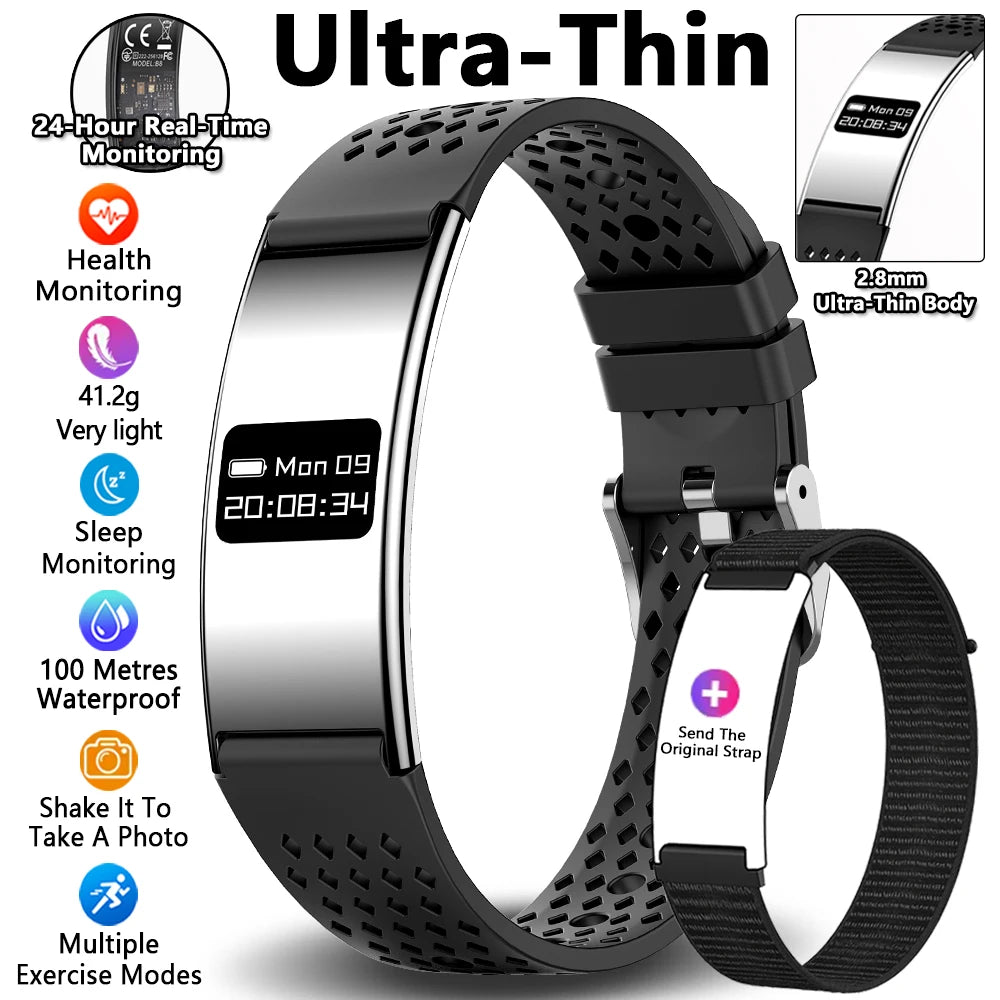 Smart Bracelet with Heart Rate & Sleep Monitor, Waterproof