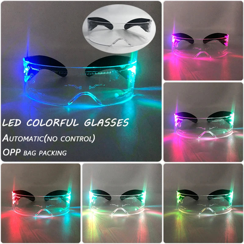 Cyberpunk LED Light-Up Glasses, Unisex Glowing Eyewear