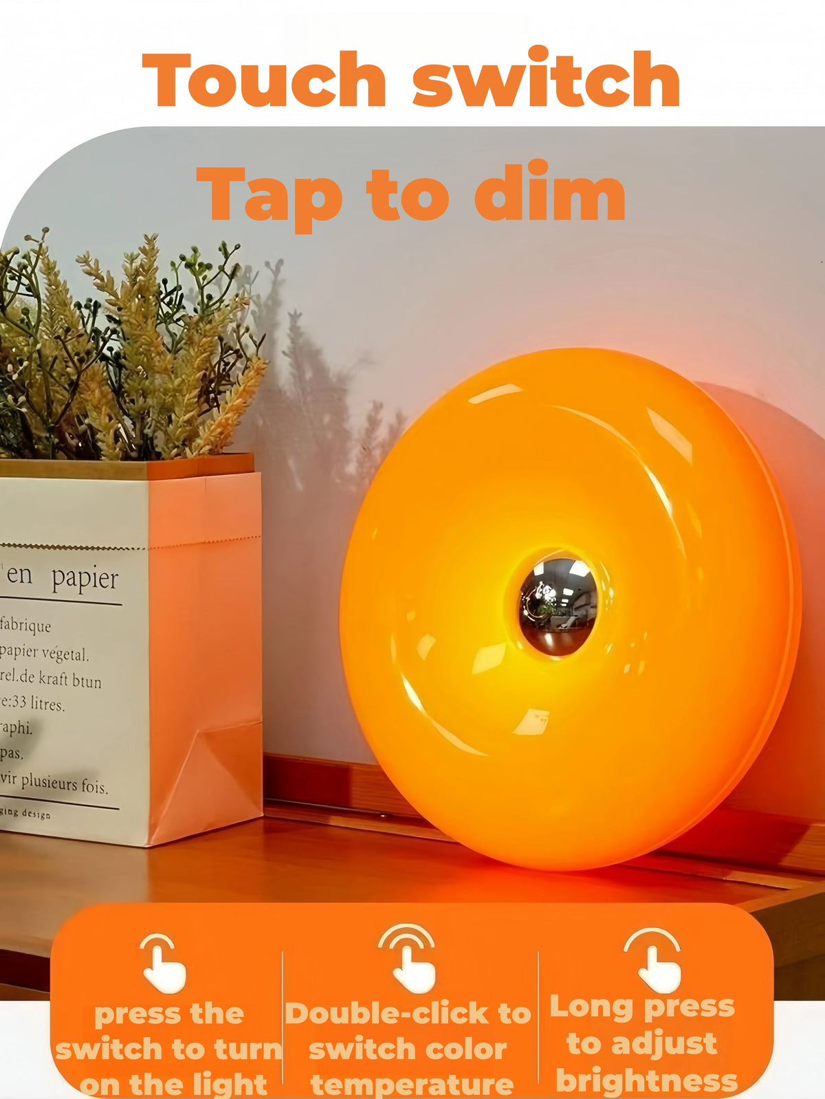 Doughnut-shaped touch desk lamp