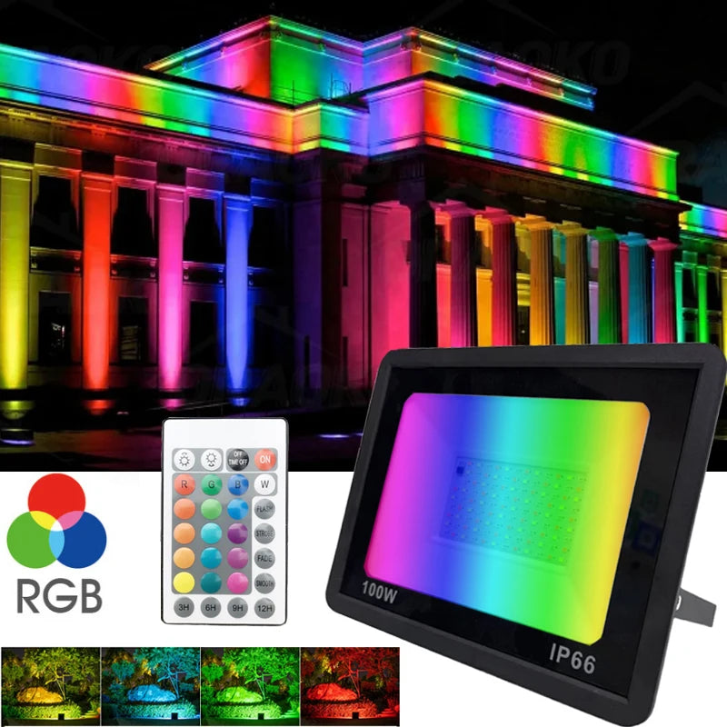 RGB LED floodlight spotlight