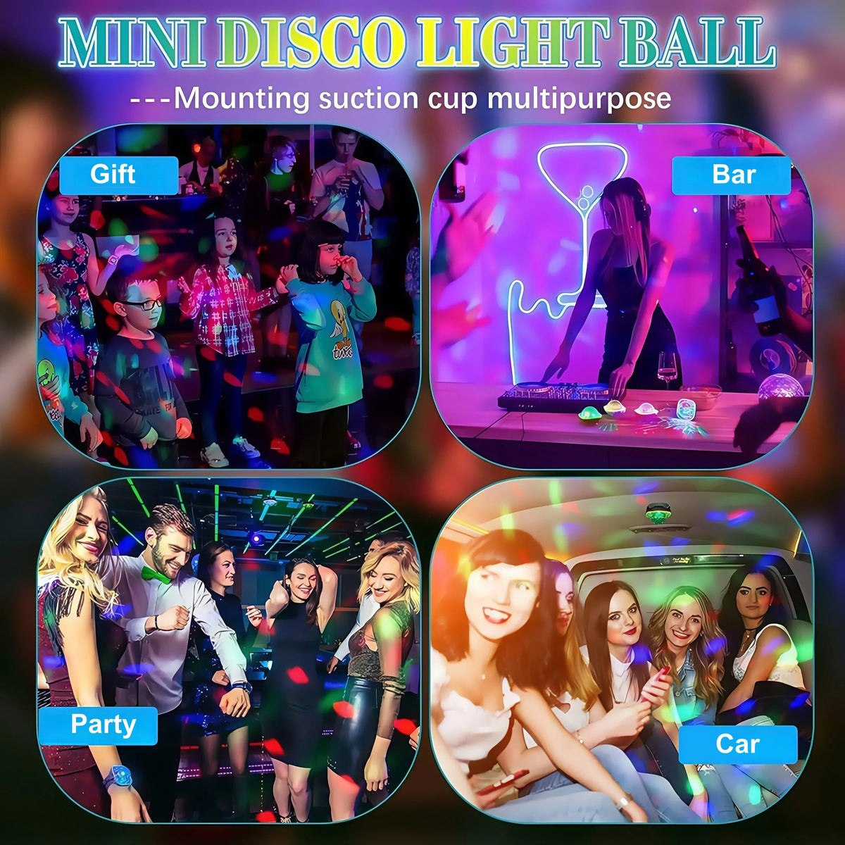 Wearable Wrist Ambient Lamp, Rechargeable Sound-Control Disco Light
