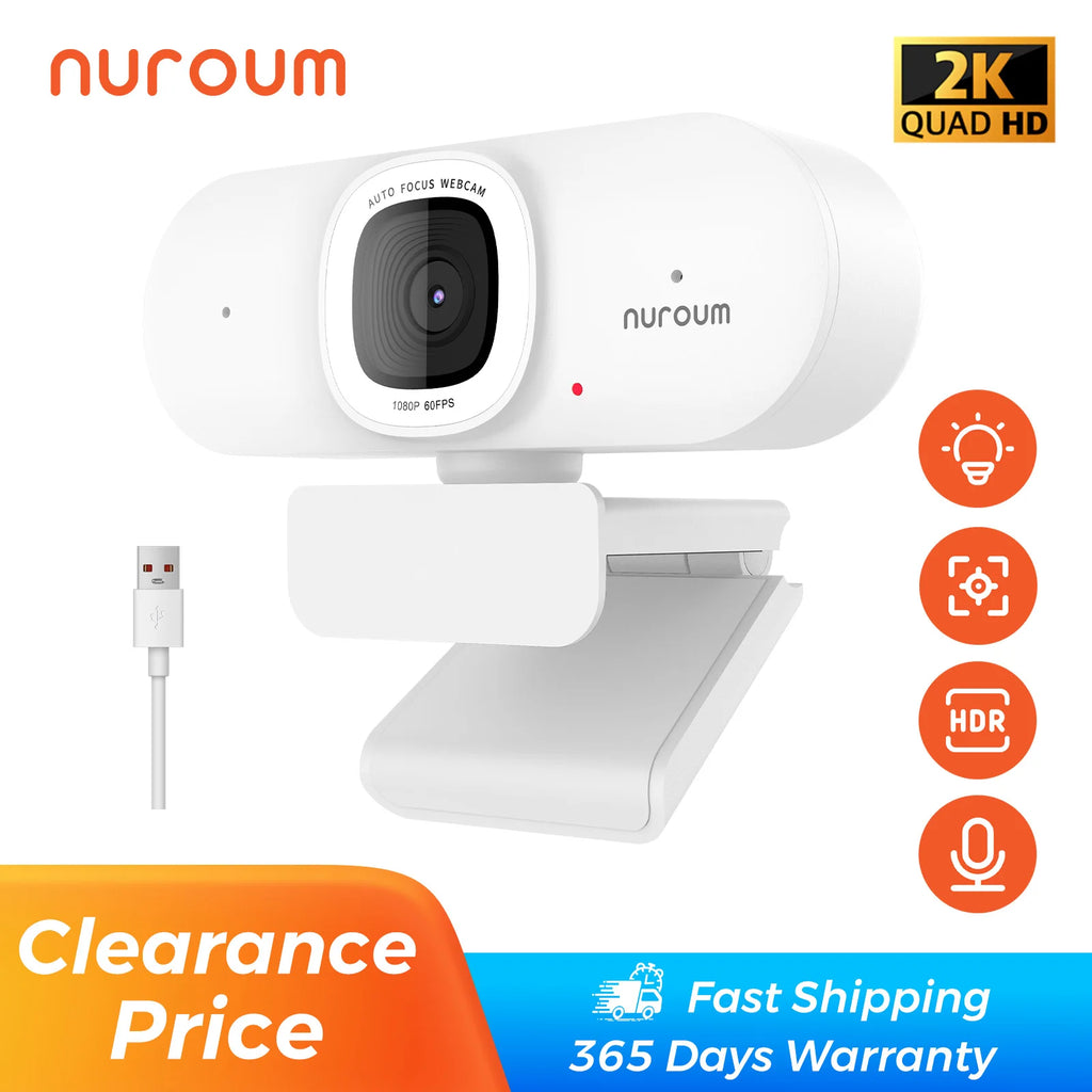 Auto focus webcam with ring light