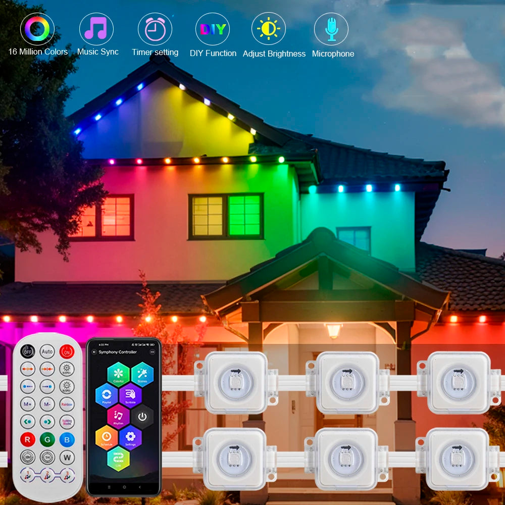 Outdoor eaves LED light kit