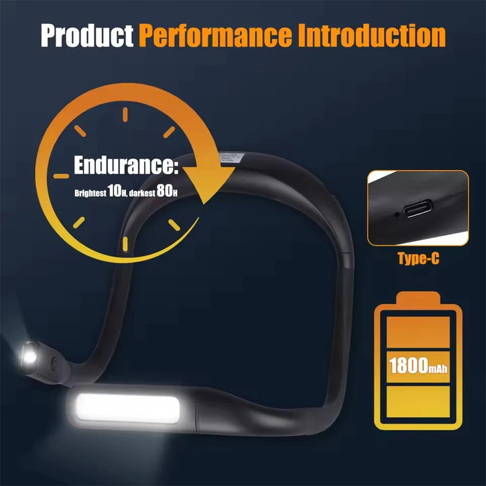 Rechargeable LED Neck Reading Light, Flexible and Bendable