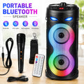 Portable Bluetooth party speaker with microphone