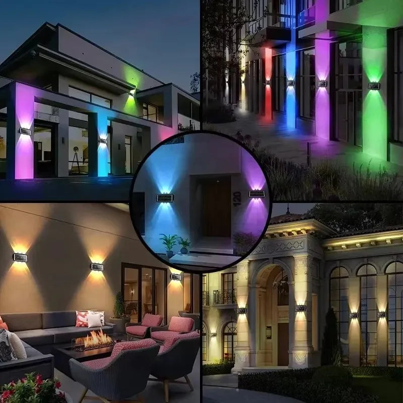 Solar Up and Down Wall Lamp, Waterproof, for Balcony and Garden