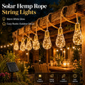 Solar hemp rope Edison bulb string lights