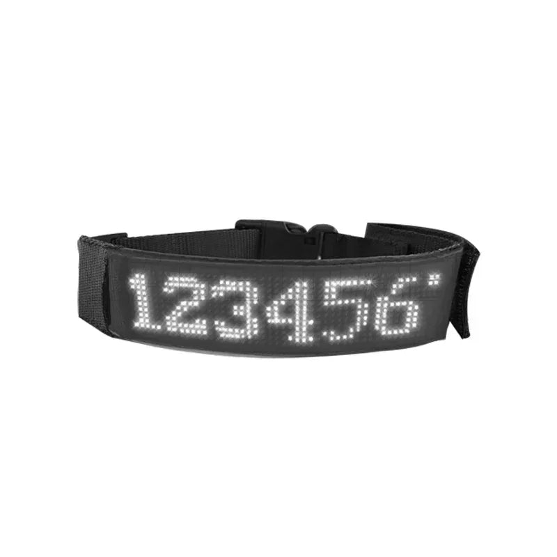 Programmable LED Display Dog Collar, Scrolling Text and Animations, Rechargeable