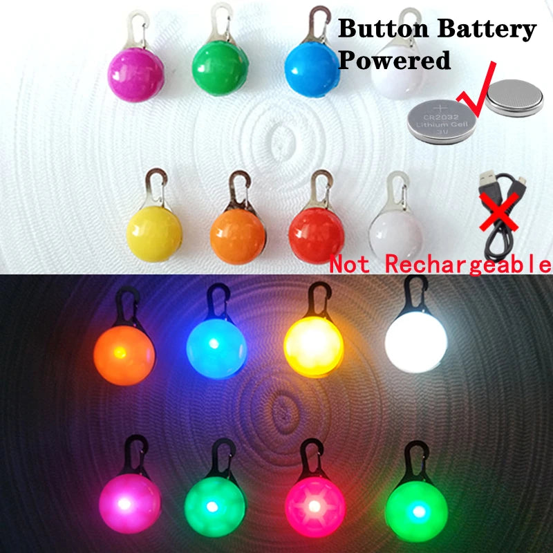 Luminous Dog Collar with Detachable LED Pendant for Small Dogs