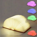 3D folding wooden book night light