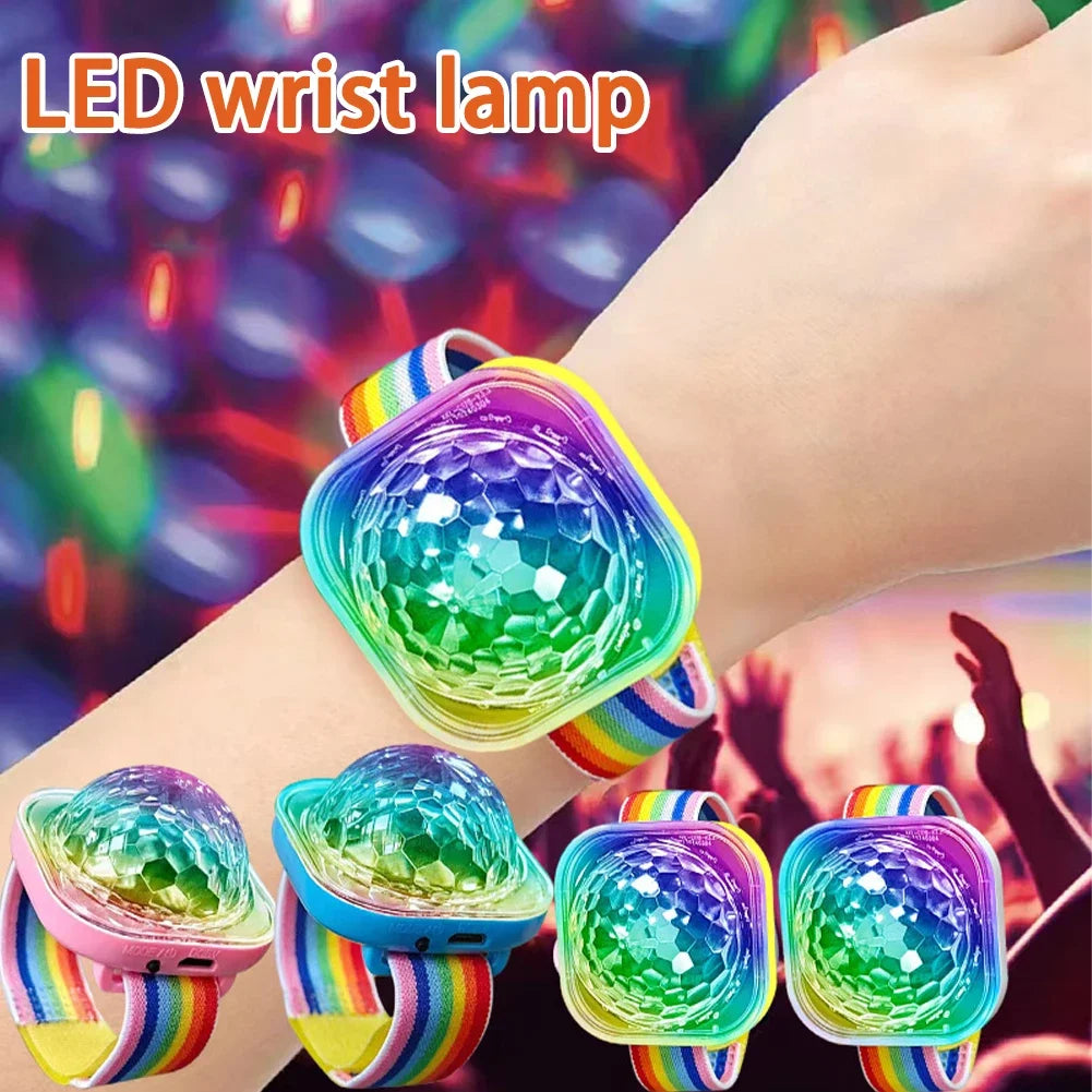 Wearable Wrist Ambient Lamp, Rechargeable Sound-Control Disco Light