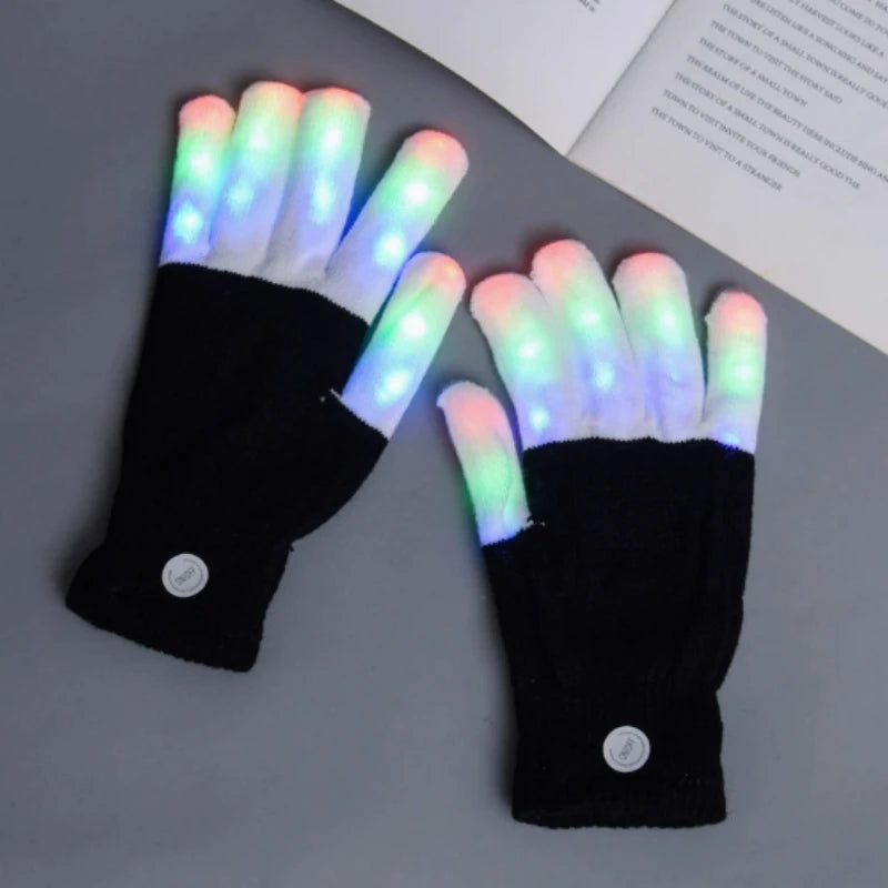 LED Light-Up Finger Gloves for Parties and Cosplay