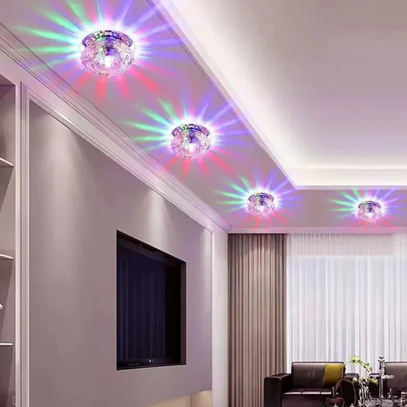 LED Crystal Embedded Ceiling Light for Hallways and Balconies