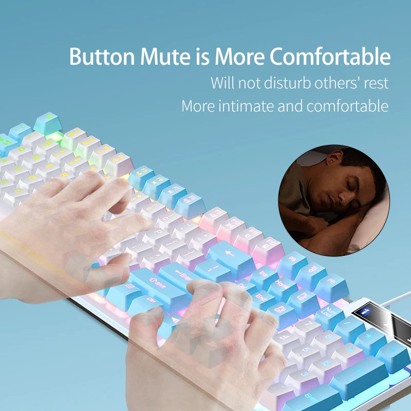 Wired Backlit Keyboard and Mouse Combo, USB, Ergonomic