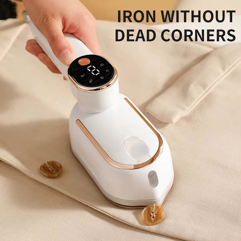 2-in-1 Handheld Garment Steamer and Iron, UK Plug, 200ml Tank, LCD Screen