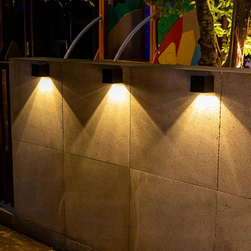 Solar LED Square Wall Lamp for Garden and Fence