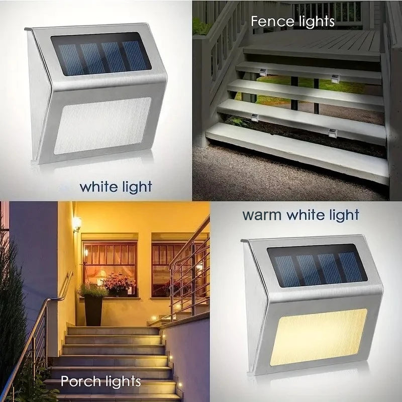 Stainless Steel Solar Deck Step Lights, Waterproof