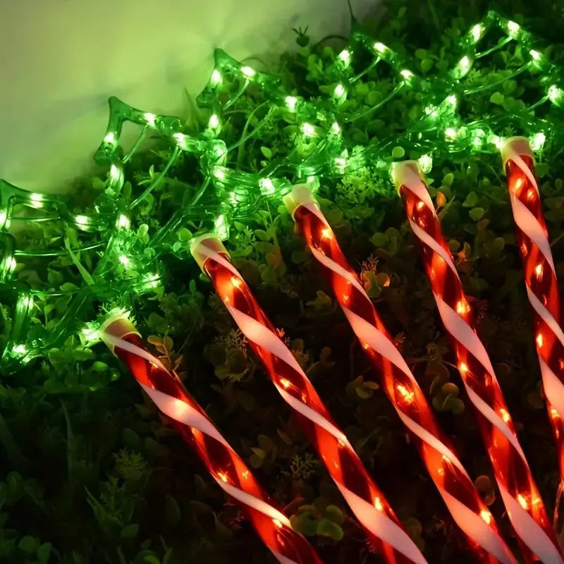 5 Piece Solar Candy Christmas Tree Garden Stake Lights
