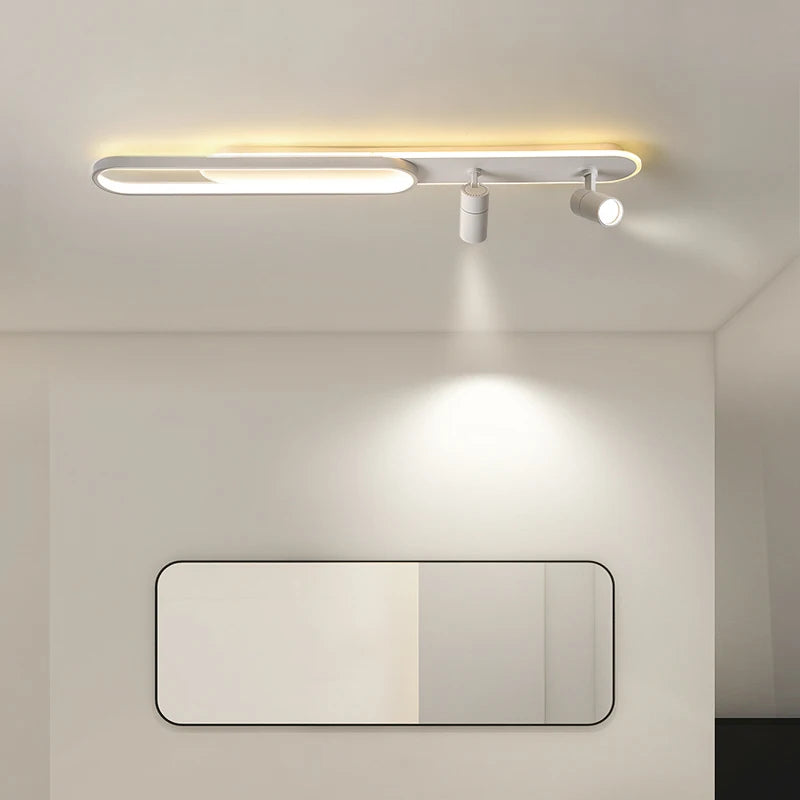 LED Ceiling Light with Spotlight, Black, White or Gold