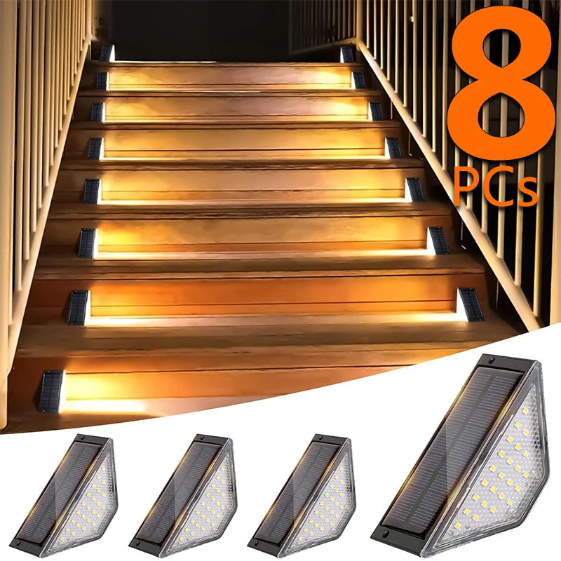 Solar stair and step lights