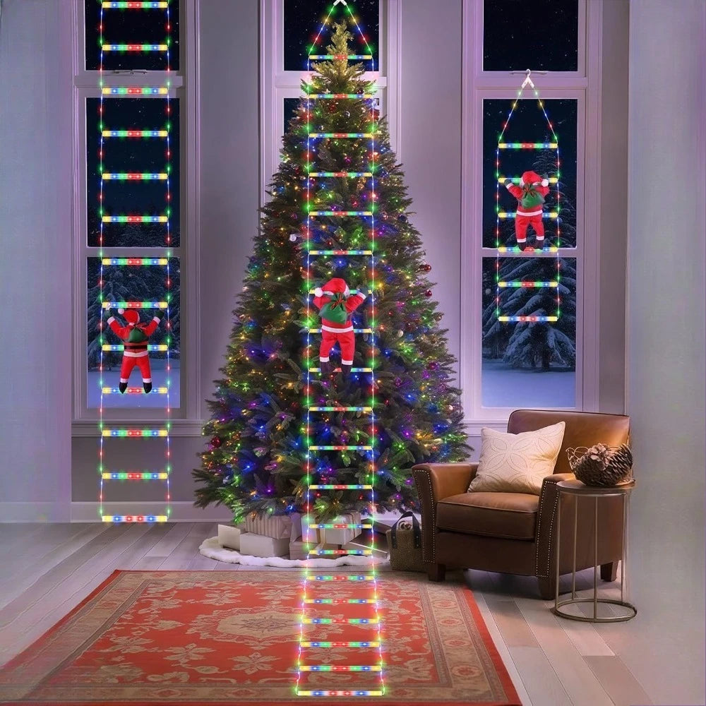 Santa Claus Climbing Ladder LED Christmas Decoration