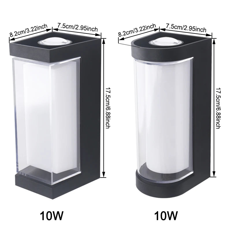 Modern LED Up and Down Wall Lamp, Indoor and Outdoor, AC85-265V
