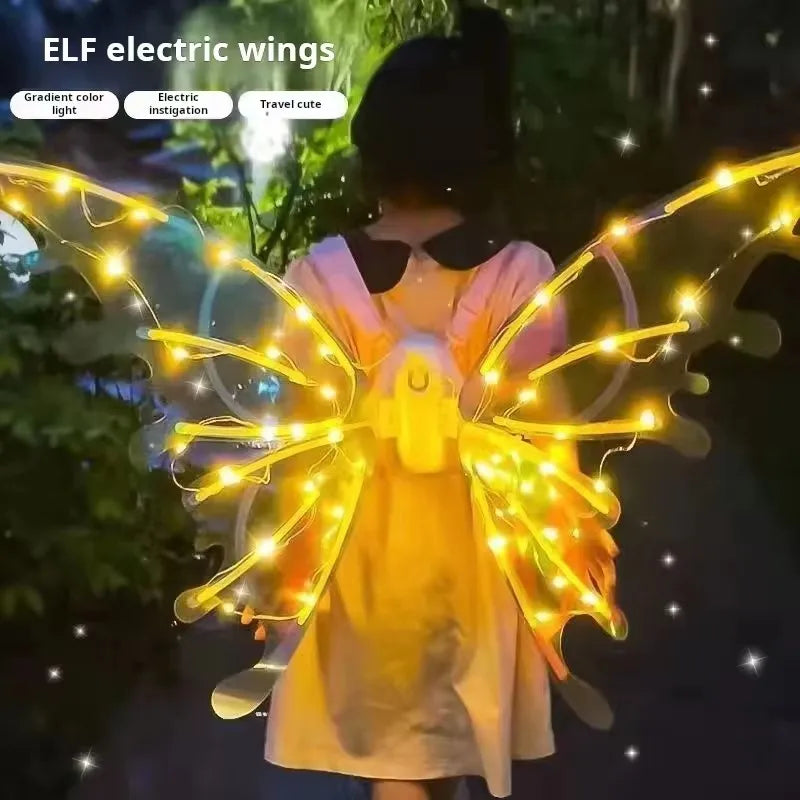 Electric Butterfly Wings Toy with Music and Lights, Moving Fairy Wings for Kids