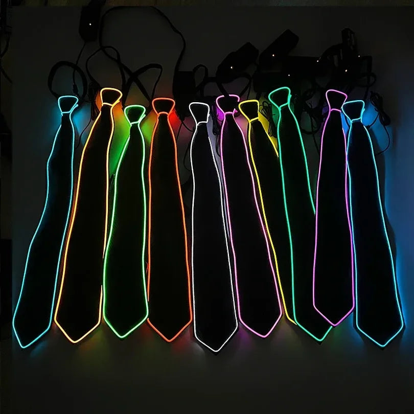 LED Light-Up Necktie, Adjustable Flashing Tie for Parties and Stage Shows