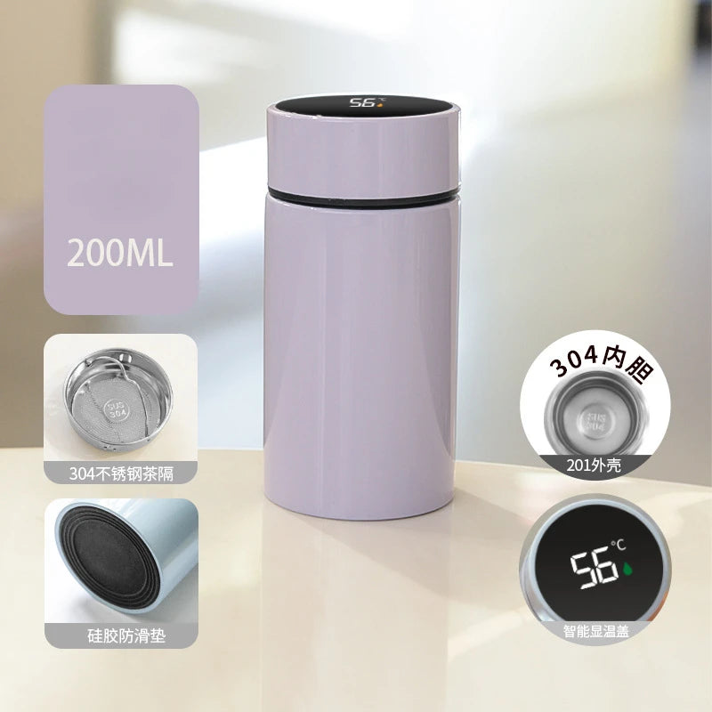 Smart Mini Pocket Thermos, 200ml with Temperature Display and Filter