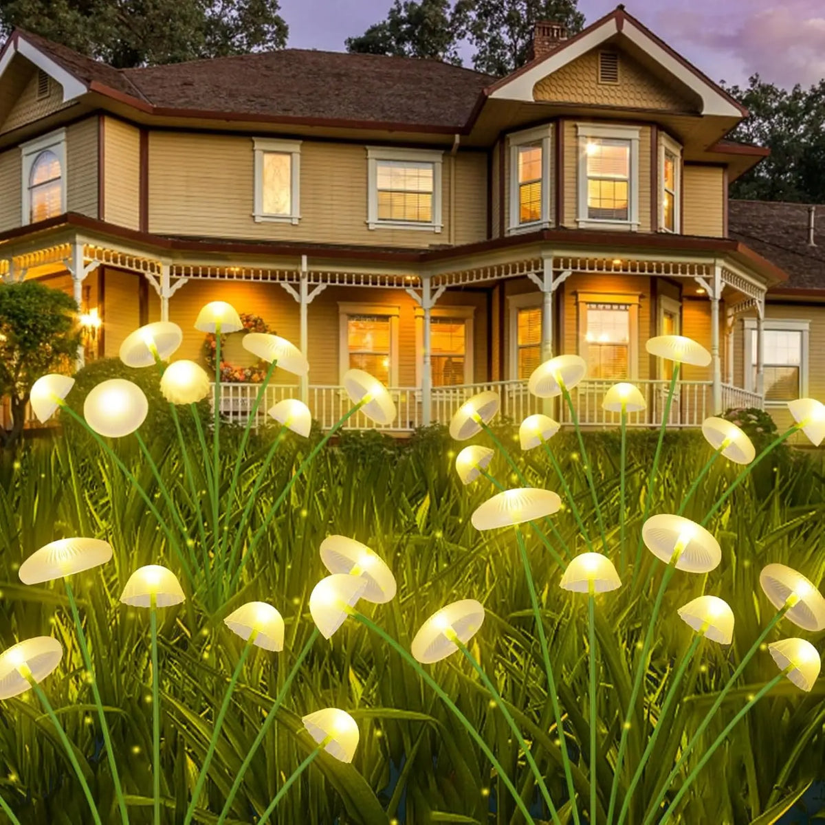 Solar Mushroom Garden Lights, Dual Mode, Waterproof